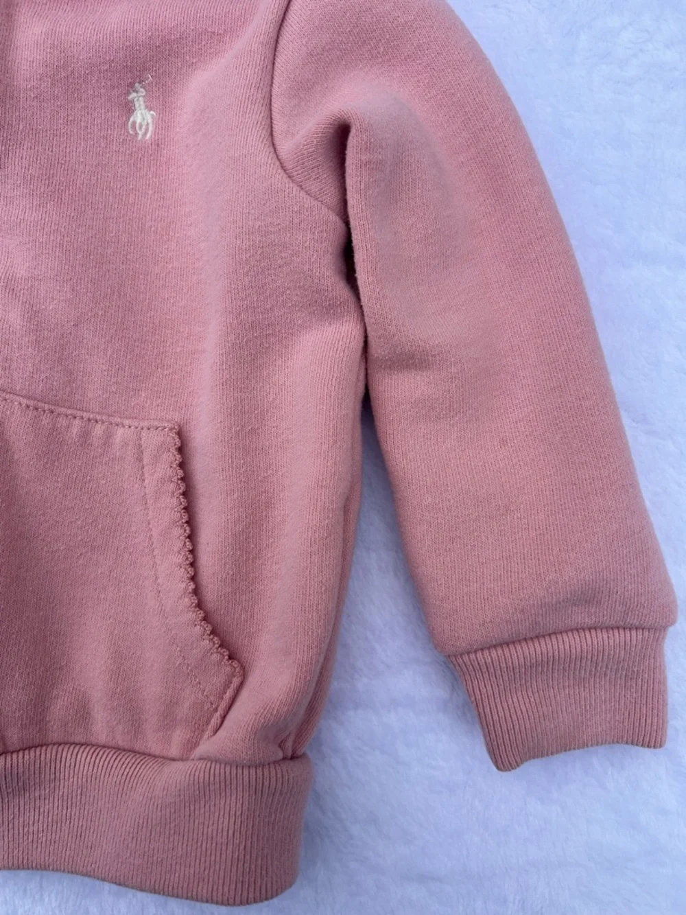 Ralph Lauren Dusty Pink Hooded Zip-Up Sweatshirt - Kids